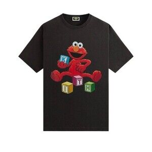Kith for Sesame Street Alphabet Vintage Black Tee Elmo Mens Size Medium NWT